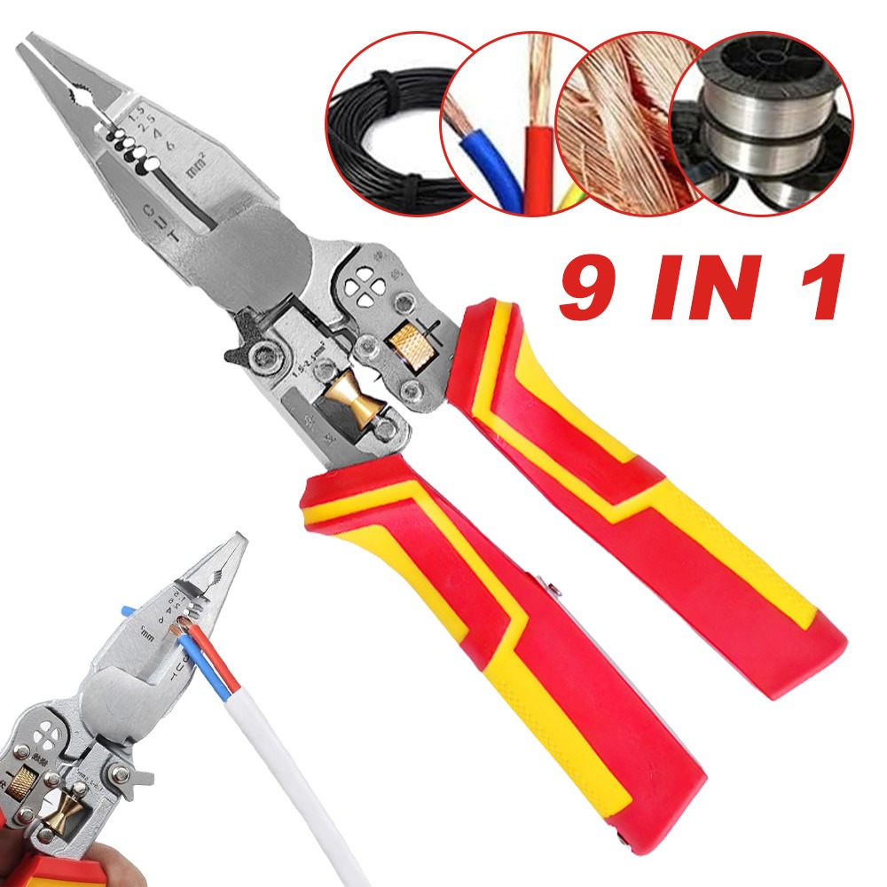 Sturdy Multi-use Wire Stripper With Sharp Precision For Clean Stripping Ergonomic Non-slip Grip Handle Durable Hand Tool For Winding Splitting Shearing Ideal For Home Diy And Daily Electrical Work