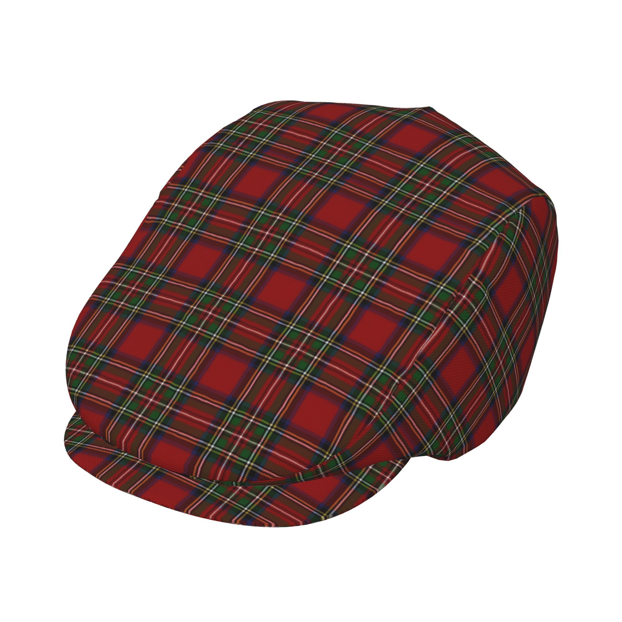 TEMU 2D Piatto, 1pz con Stampa Completa del Tartan Royal Stewart, Cappello da Newsboy, Unisex, Accessorio di Moda per Attivit� e Formali, Piatto a
