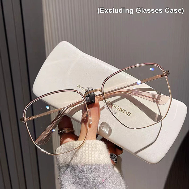 158mm Enlarged Widened Glasses Frame | Oversized Square Metal Frames Eyewear, Unisex Classic Easy Spectacles, , Magnesium Aluminum Alloy