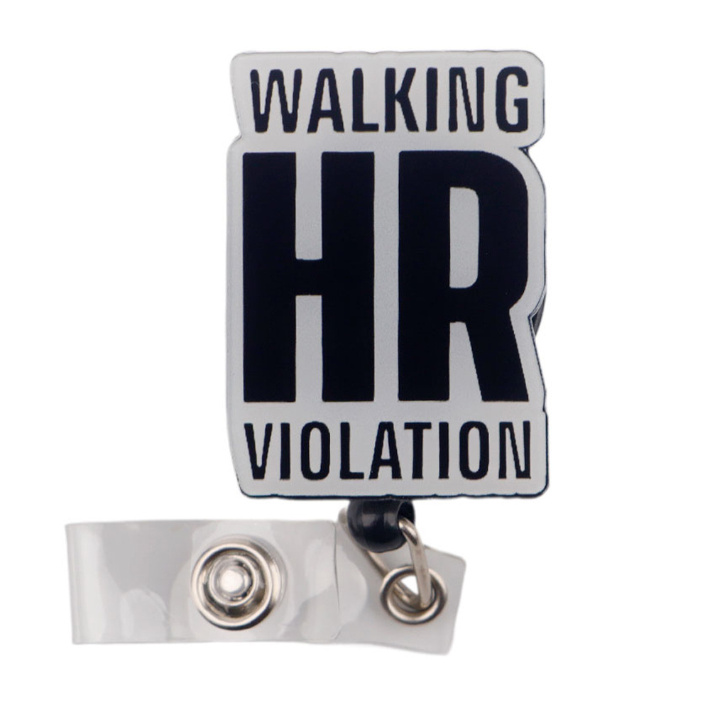 

1pc "walking Hr Violation" Retractable Badge Holder With Cute Cartoon Design - Plastic Nurse/doctor Hospital Id Clip With And , Silicone Office Lanyard Included