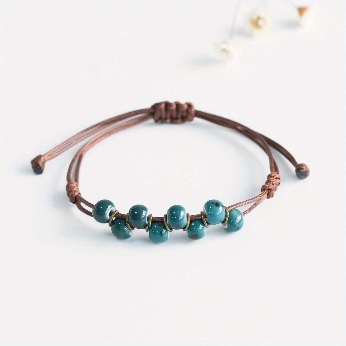 Bohemian Ethnic Style Colorful Ceramic Adjustable Woven Bracelet