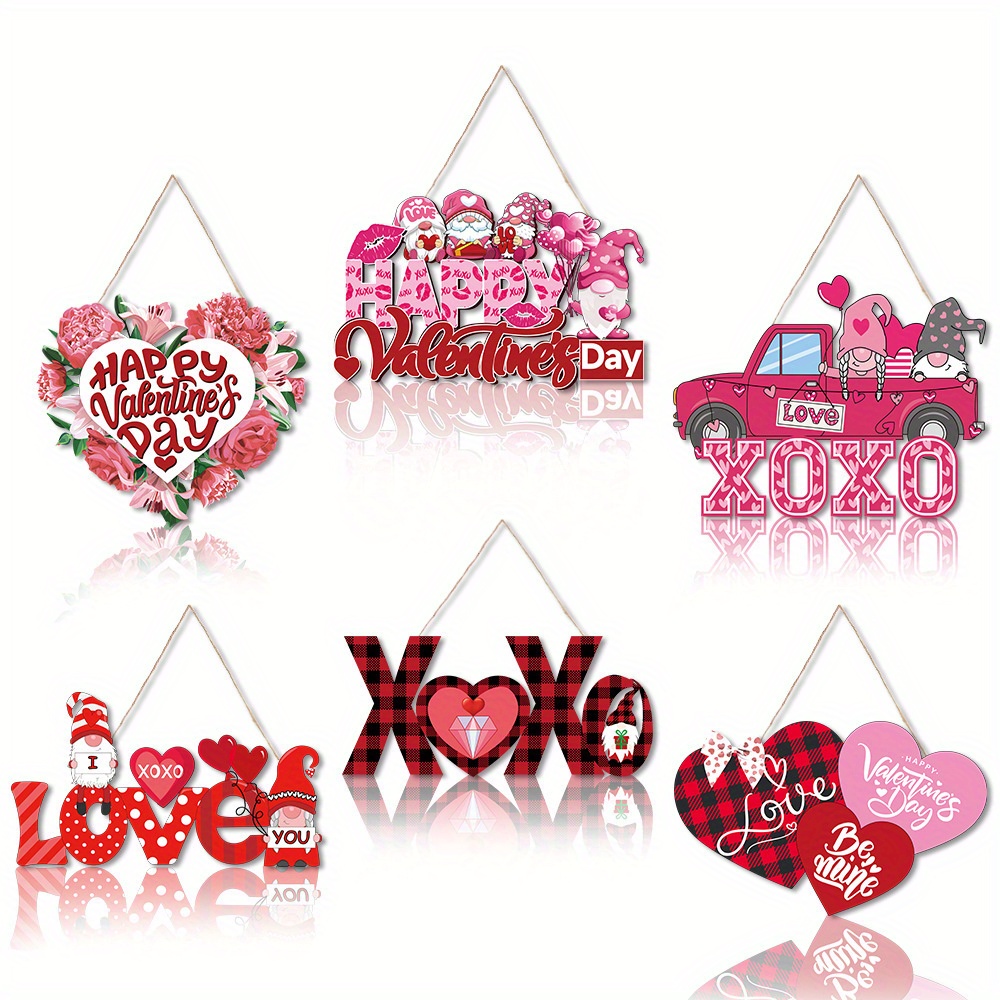 

6-pack Valentine's Day Hanging Decorations, Paper Garlands & Pendants, No Electricity Required, Featherless, For , Entrance, Doors, Living Room, Bedroom Decor