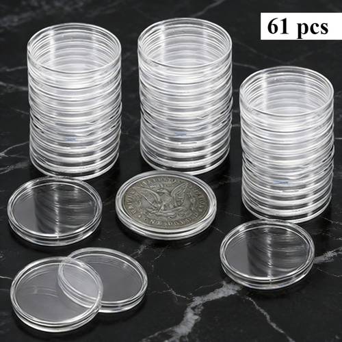 61pcs 40Mm Acrylic Coin Capsules: Suitable for , 1Oz , , , And Somali . Coin Collection Boxes, Currency Storage Products