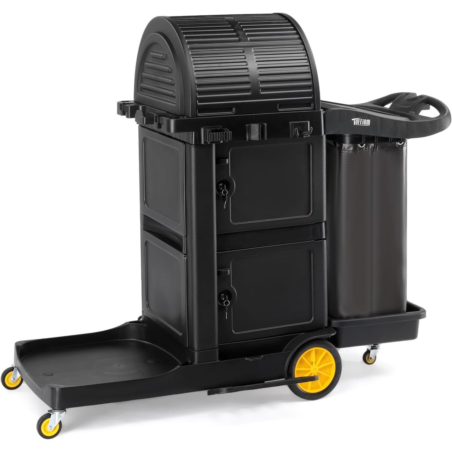 Hotel Housekeeping Cart with Lockable Top Cover & Storage Doors,... product image 8