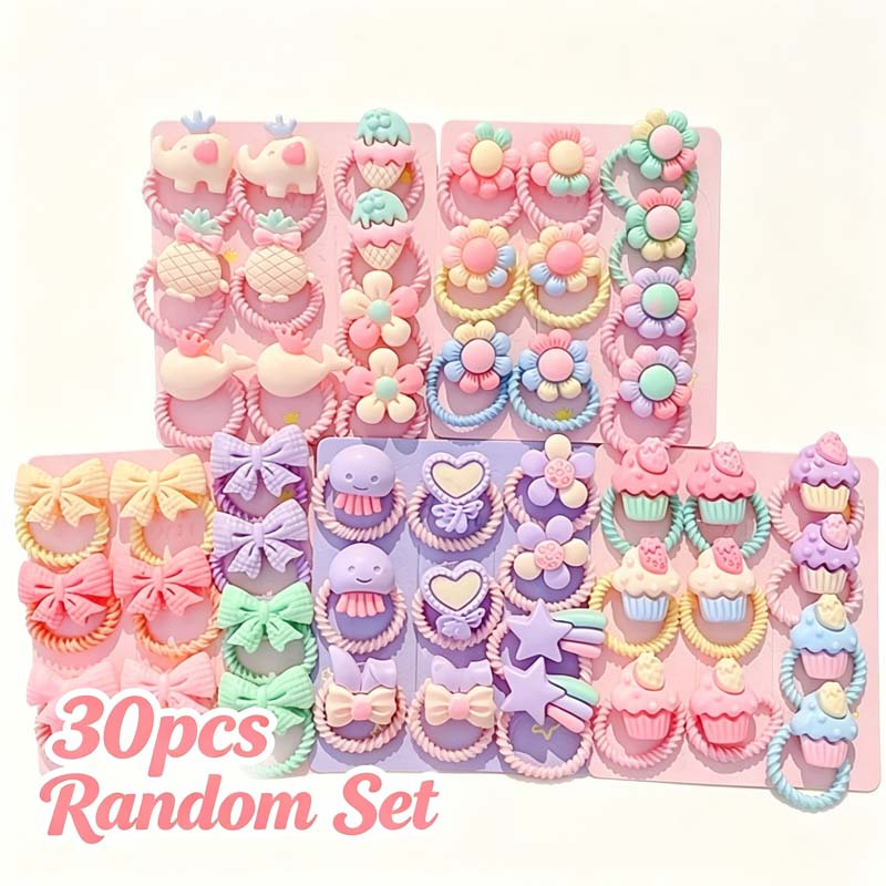 TEMU Macaron Colored Cartoon Three-dimensional Decorative Headband, Random Style Flower Elephant High Elasticity Thread Hair Rope, Tie Their Hair