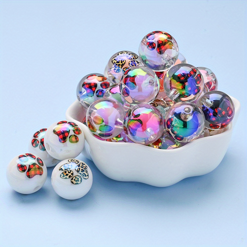 200pcs 8mm Colorful Striped Acrylic Round Beads Accessories for DIY Jewelry