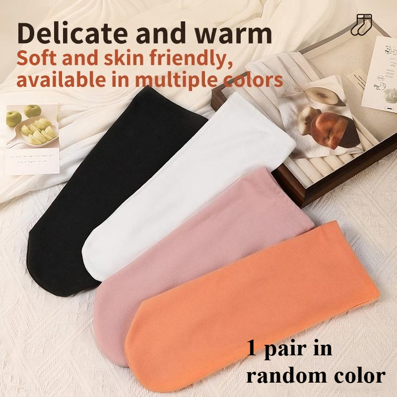 Image of 1 Pair Women' Socks Winter Thick Warm Floor Socks Soft Covers For Sleeping Postpartum Maternity Socks Christmas Holiday Essential Non-slip Socks For Home Use (random Color)