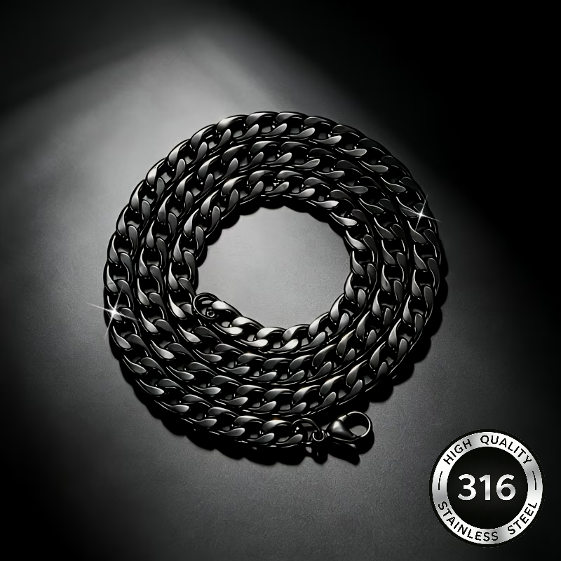 316L Stainless Steel Hip-Hop Cuban Link Chain Necklace for Couples