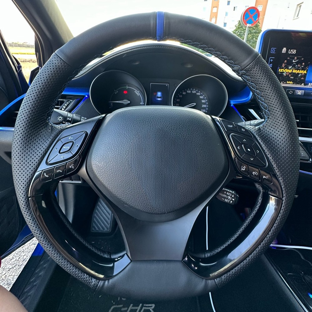 TEMU Steering Wheel Cover With Woven Texture, Suitable For C-hr 2016-2019 Models