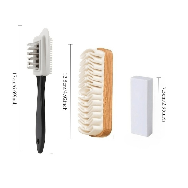 Set de Cepillos Multifuncionales para Zapatos - Pulidor de Zapatos de Doble Cara y Cepillo de Pelo de Caballo, para Herramienta de Pulido de Zapatos de Cuero Gamuza y Nubuck, con Paño de Microfibra para Limpieza de Zapatos Suaves, Sin Batería