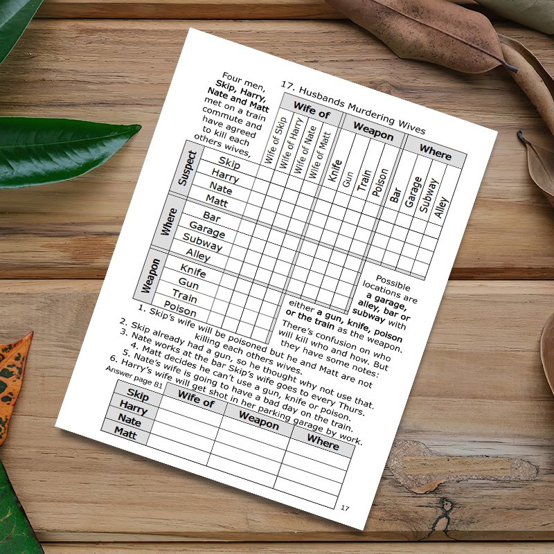 Adult Logic Grid Puzzle Collection, High-Difficulty Drawing Book