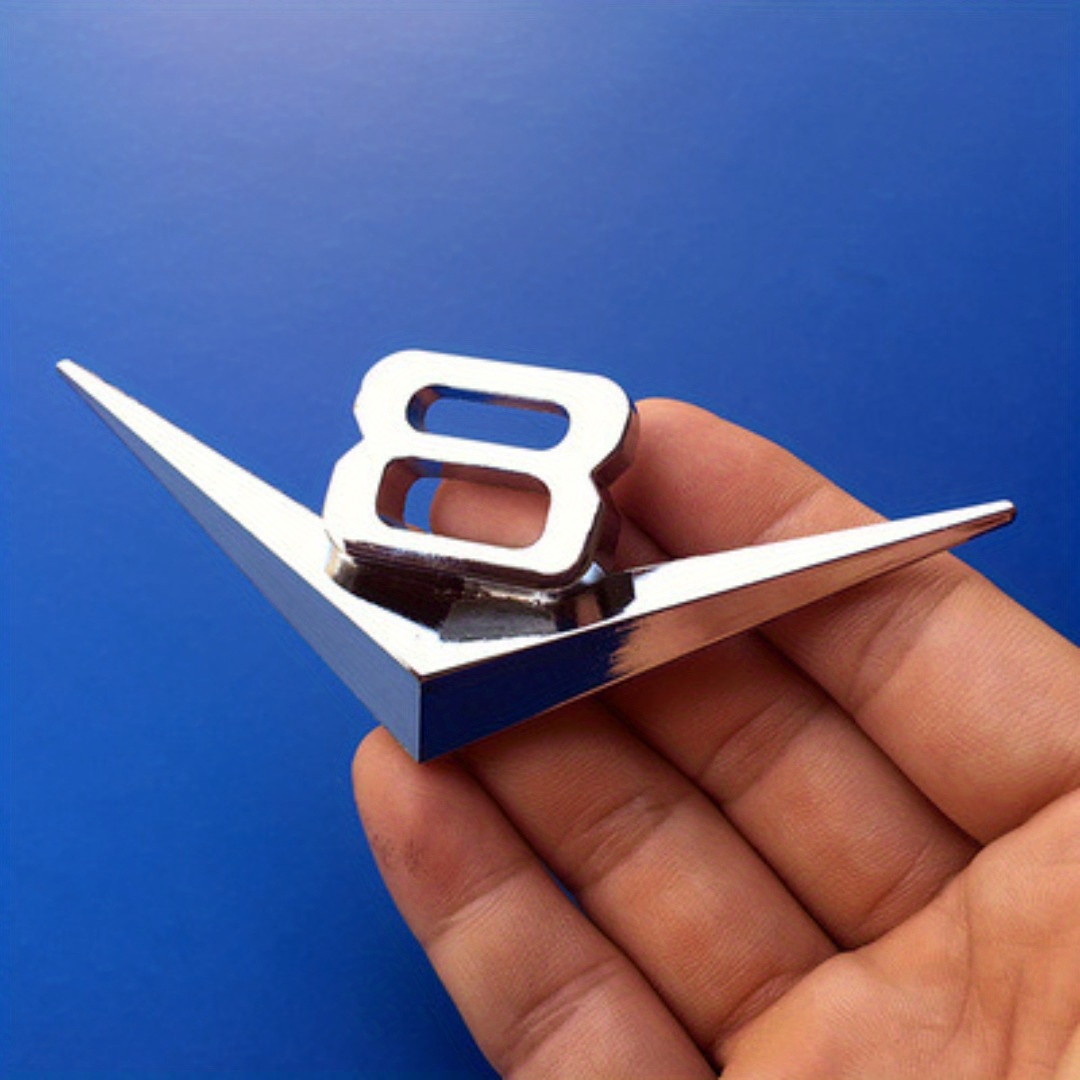 E-shop Auto V6 und V8 Embleme, Metall-Aufkleber für Modifikationen mit großer , 3D dreidimensionale Rückspiegel für Karosserie-Dekoration.