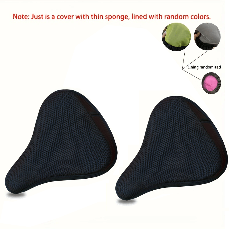TEMU Housse de Selle de Vélo 3D Douce Coussin de Selle de Vélo Respirant Vélo Confortable Additions de Vélo (Doublure Aléatoire)