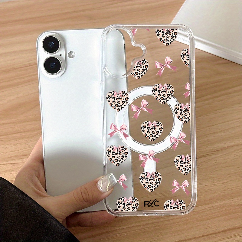 TEMU Phone Case - 1 Pack Of A Stylish Phone Case Featuring A Zebra Heart Pattern, Designed To Be Shockproof And Magnetic, Compatible With The For