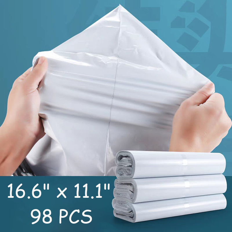 TEMU White Polyethylene Shipping Bags Come In Different Sizes From 16.6x11.1 Inches To 24x19.7 Inches, Suitable For Clothing, Corporate Shipments,
