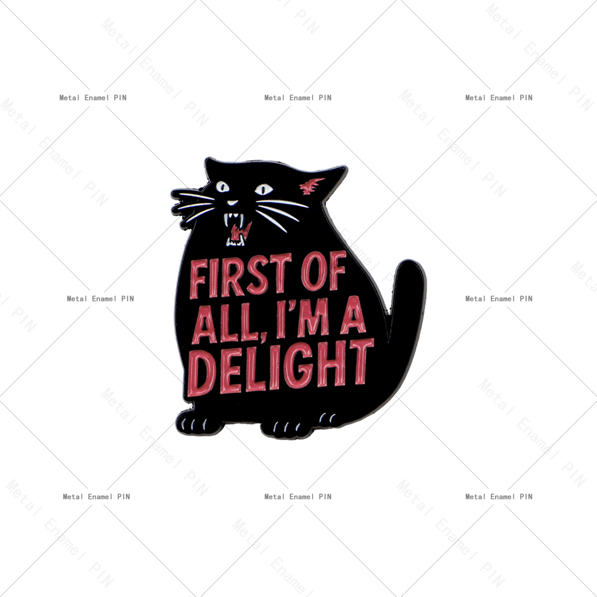 TEMU 1pc ", I'm A " Black Cat Enamel Pin Funny Sassy Cat Brooch For Backpacks