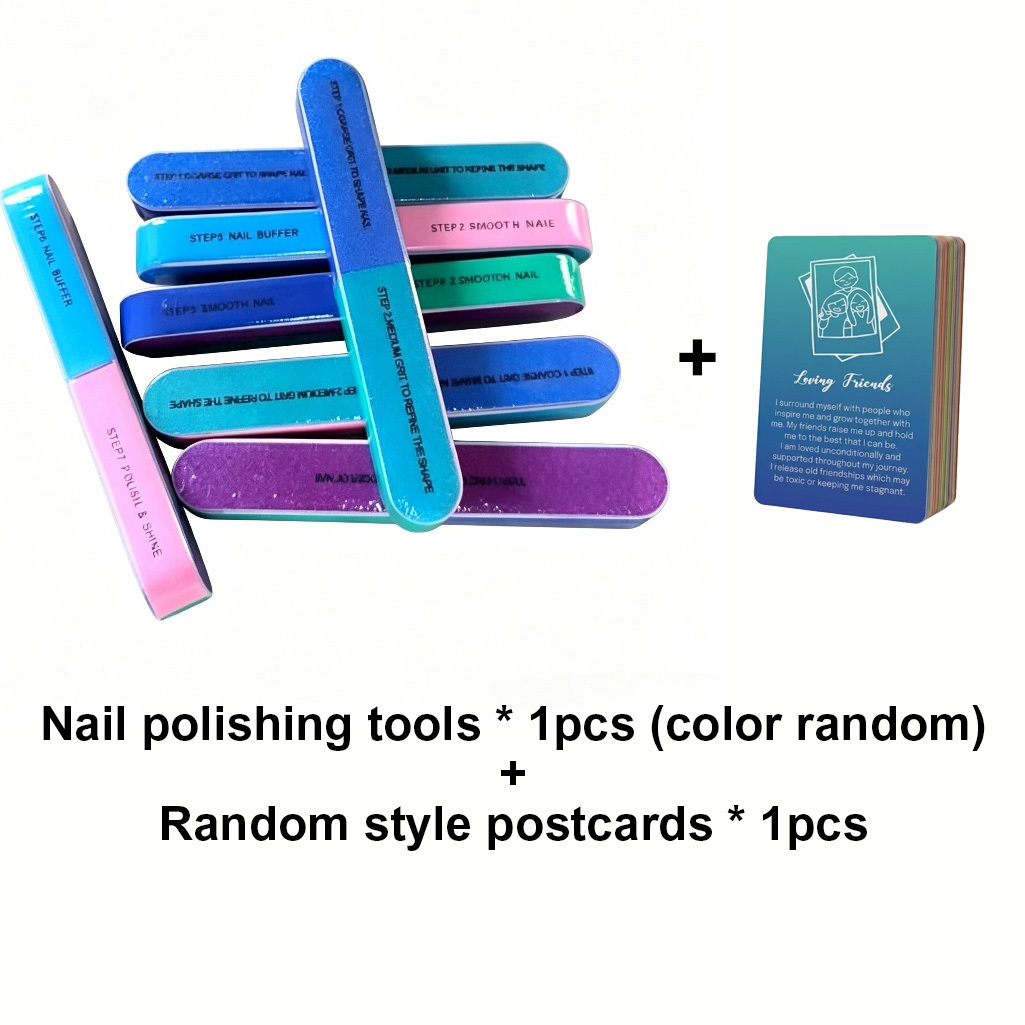 TEMU 1 Professional Nail Polishing Tool + 1 Random Style Postcard, Nail Art Styling Band. Suitable For Nail Care And Professional Salon Styling. An