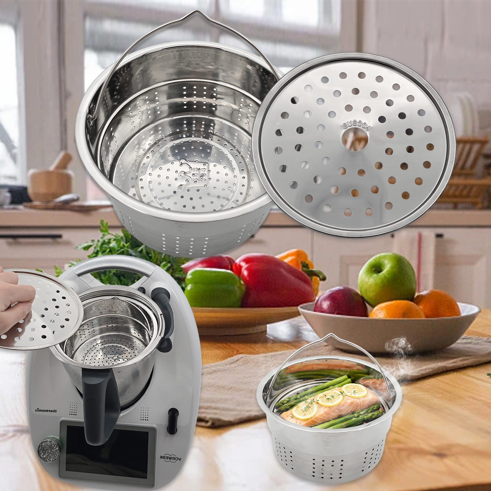 Stainless Steel Steamer Basket & Rack For Tm5 Tm6 Tm7, Versatile Kitchen Additions For Healthy Cooking