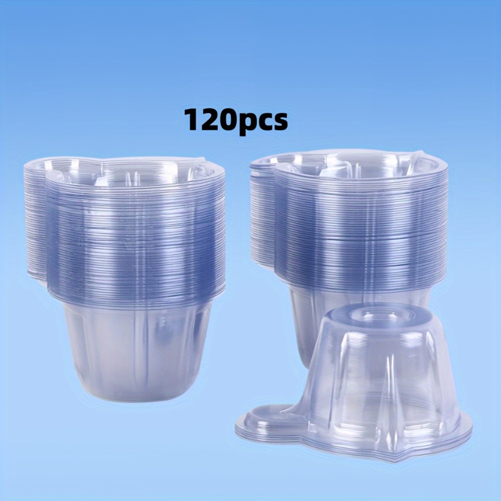 Image of A Set Of 120 Plastic Resin Mixing Cups, Each With A Capacity Of 1.35 Ounces, Designed As Versatile Round And Cylindrical Containers, Ideal For Painting, Epoxy Resin Work, And Handmade Jewelry