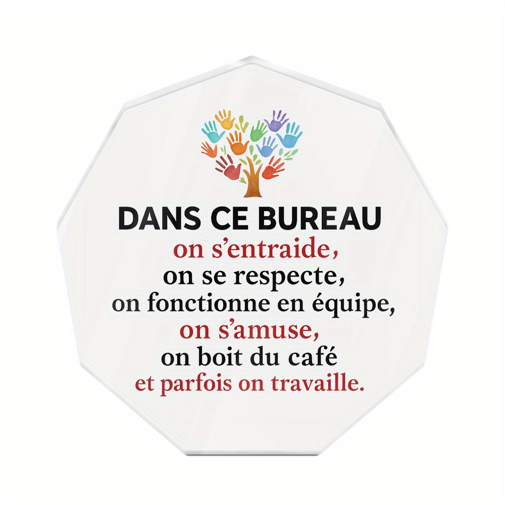 TEMU Plat 2D, Plat 2D Putuo Decor 1 pièce Panneau Acrylique Français de , Décoration de Table, Dans Bureau , Décoration de Bureau pour Bureau Studio,