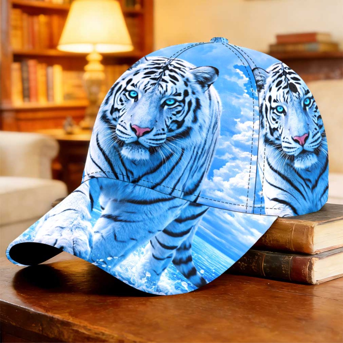 TEMU 1pc Tiger Baseball Cap Curved Brim Cap Anniversary Gift Packable Cab Driver Cap Party Breathable Lightweight Vintage Father's Day Gift Sports