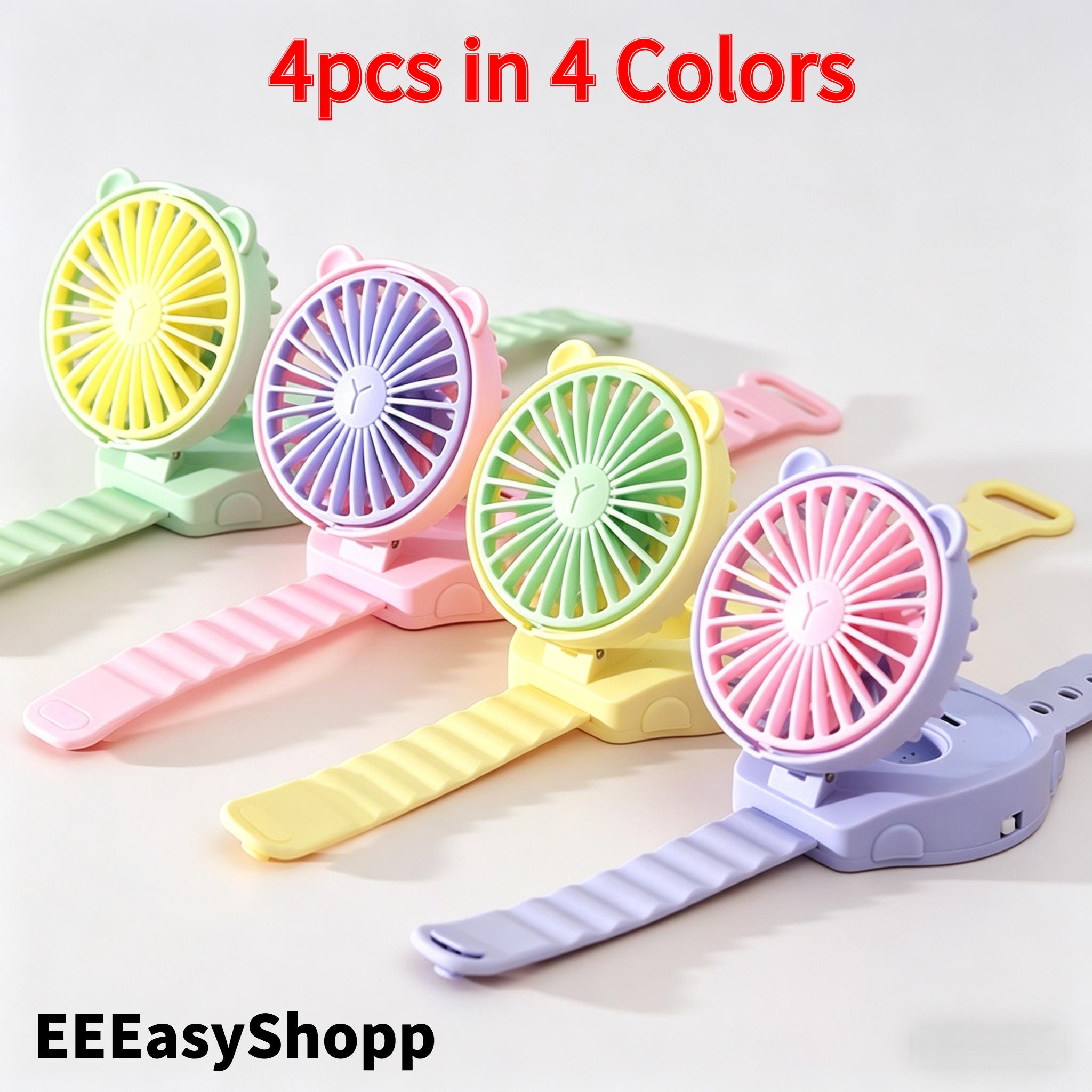 4pcs Random Color Wrist Hanging Fan Portable Cooler| Quiet | Summer Travel Essential| Cute Gift For Birthday Anniversary