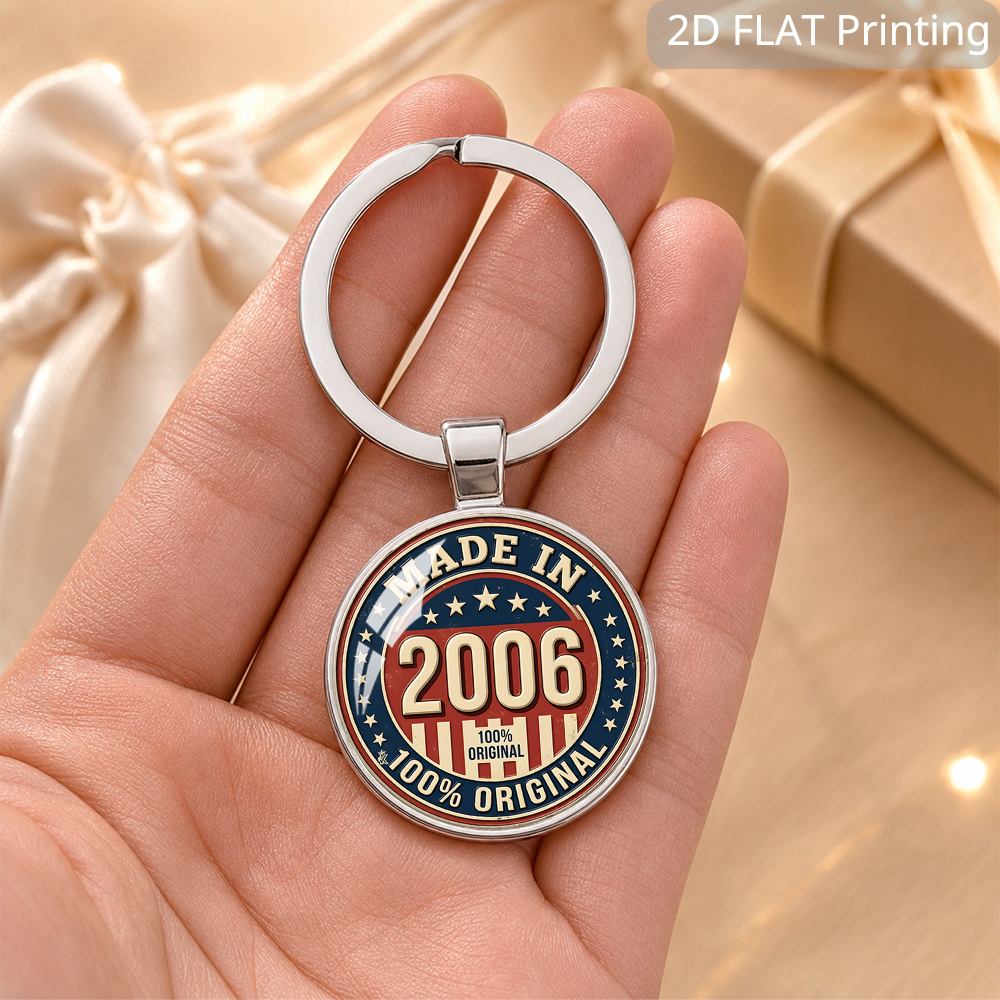 TEMU 1pc Made In 2006 Key Chain, 100% Year Souvenir, Retro Birthday Gift For Teens Adults, , Bag Car Key Pendant 2d Flat