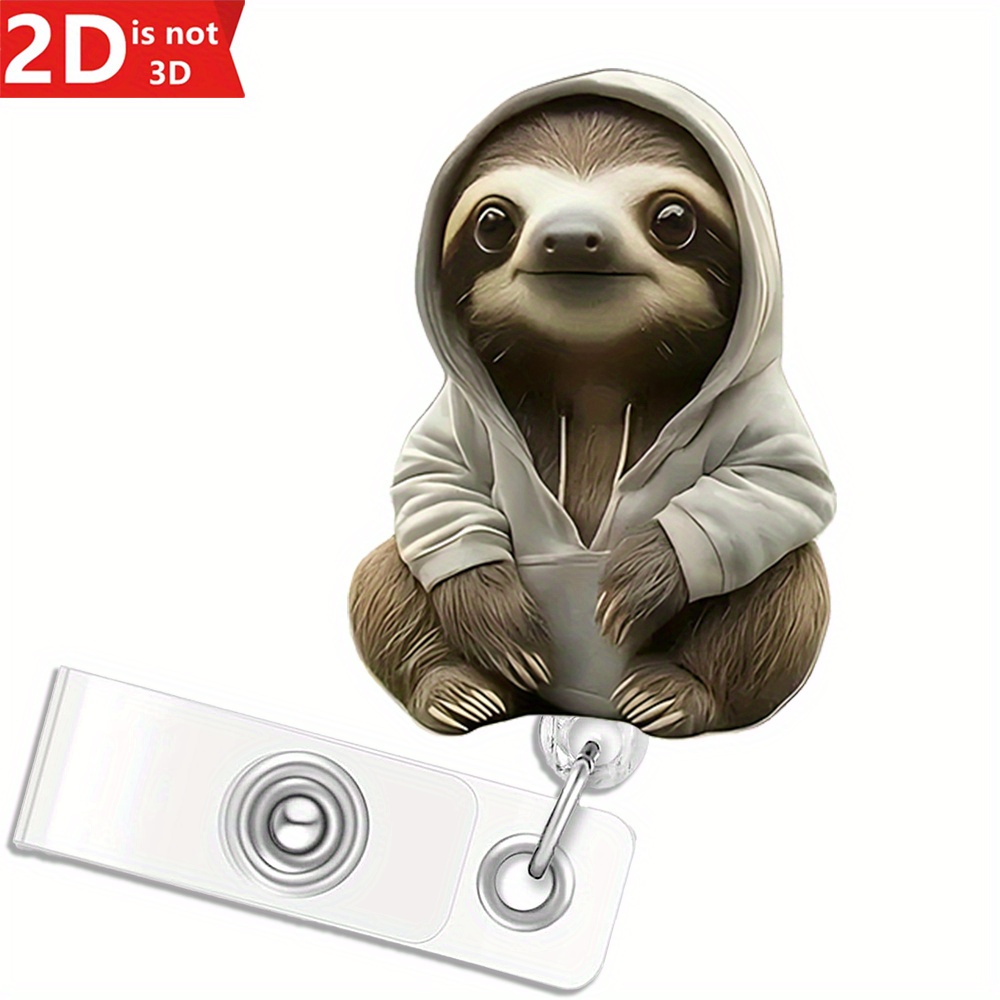 TEMU 2d 1pc 2d Interesting Lazy Badge Scroll, Extendable, Suitable For Rn Cna Lpn And Office Workers, Creative Decorations