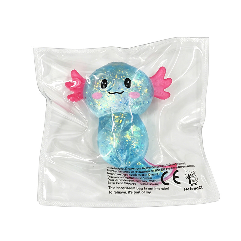 Hefengcl Glitter Axolotl Toy, Slow-rising Soft Stress Reliever, Anxiety-soothing Sensory Relaxation, Desktop Decoration Party Favor, Taba , Fufu Fidget Toys
