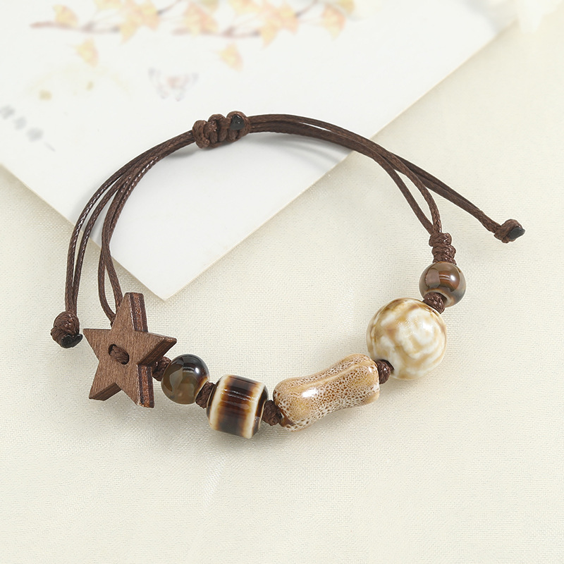 Handwoven Ceramic Couple Bracelet, Adjustable Size, Unisex Design