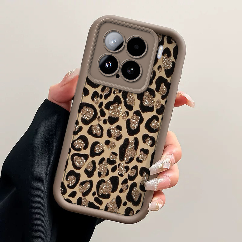TEMU Phone Case - Leopard Print Pattern Fashionable Phone Case Suitable For Xiaomi 15| 15t/ 15t Pro/ 17/ 17 Pro/ 17 Pro Max Tpu Protective Casing