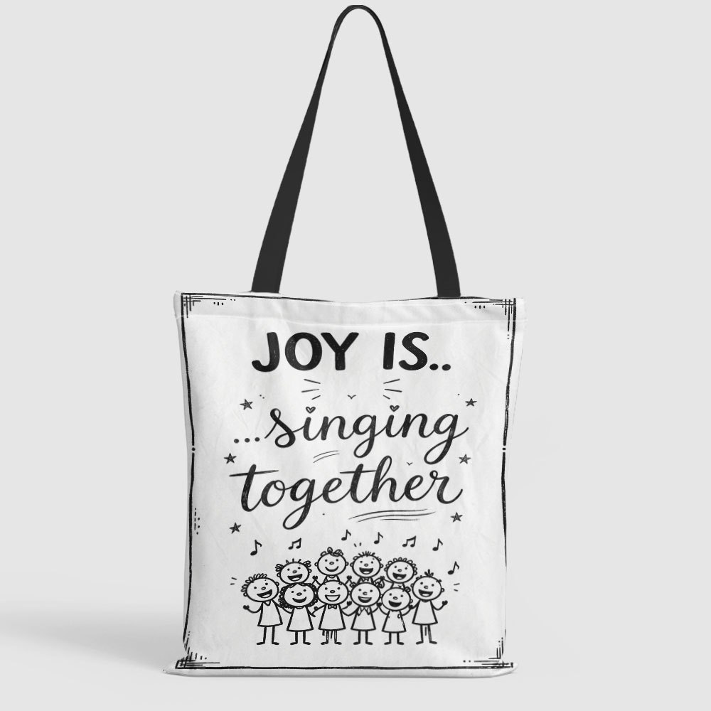 TEMU 2d Chorus Time Happy Blooming Printed Tote Bag - High-quality Reusable Shopping Bag With Sturdy Metal , Women's Fashion , Suitable For Beach,