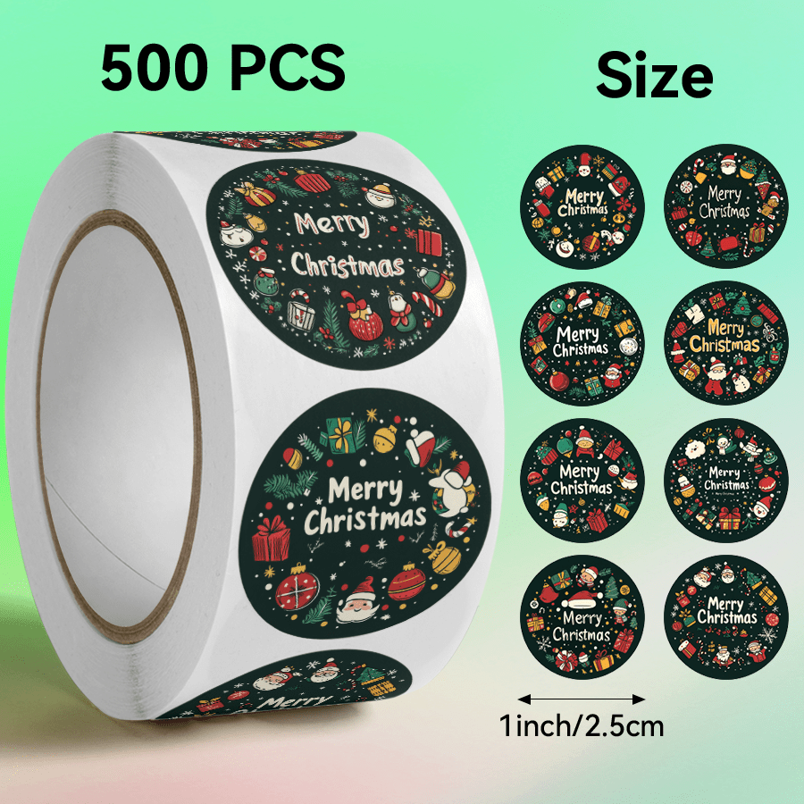 Image of 500pcs Of Christmas Stickers, Merry Christmas, Sticker