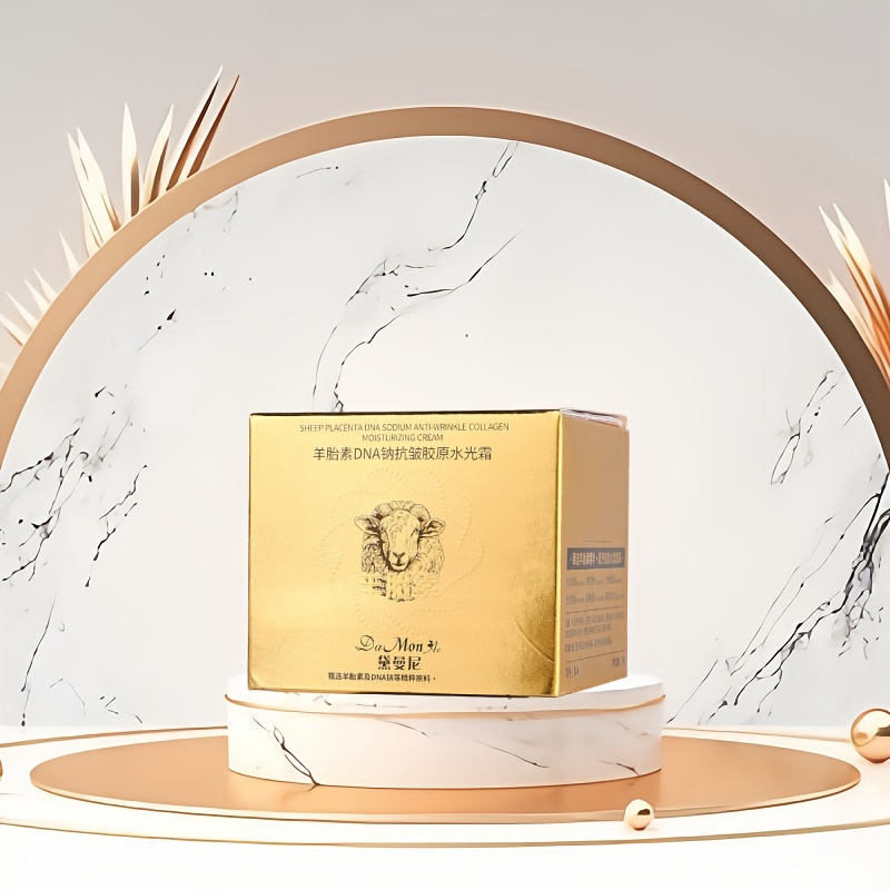 Cremă de frumusețe coreeană luxoasă, cu extract de placenta, colagen, ADN, niacinamidă și Centella Asiatica | Unisex, hidratantă, potrivită pentru toate tipurile de piele, ambalată elegant în auriu, 50G/1.76Oz