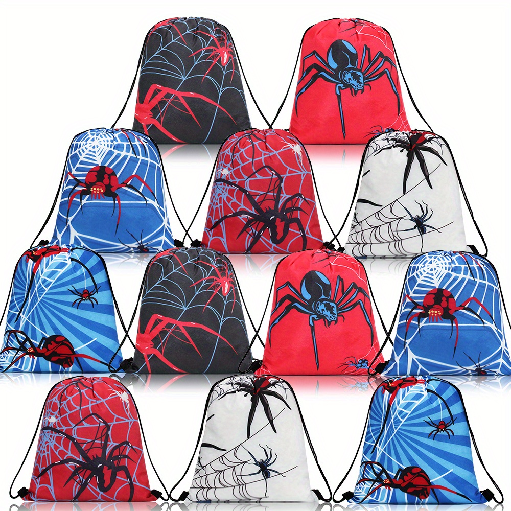TEMU 12pcs -themed Party Drawstring Pockets-polyester Material Is Durable And Reusable, Suitable For Birthday, Christmas And Halloween Party