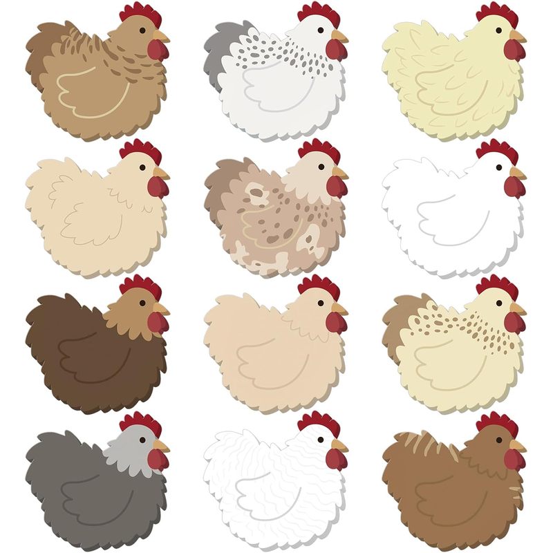 TEMU 12 Pads Chicken Sticky Notes Kawaii Self-adhesive Memo Pads Bulk | Cute Cartoon Shaped For To-do , Party Favors, School Supplies, Office