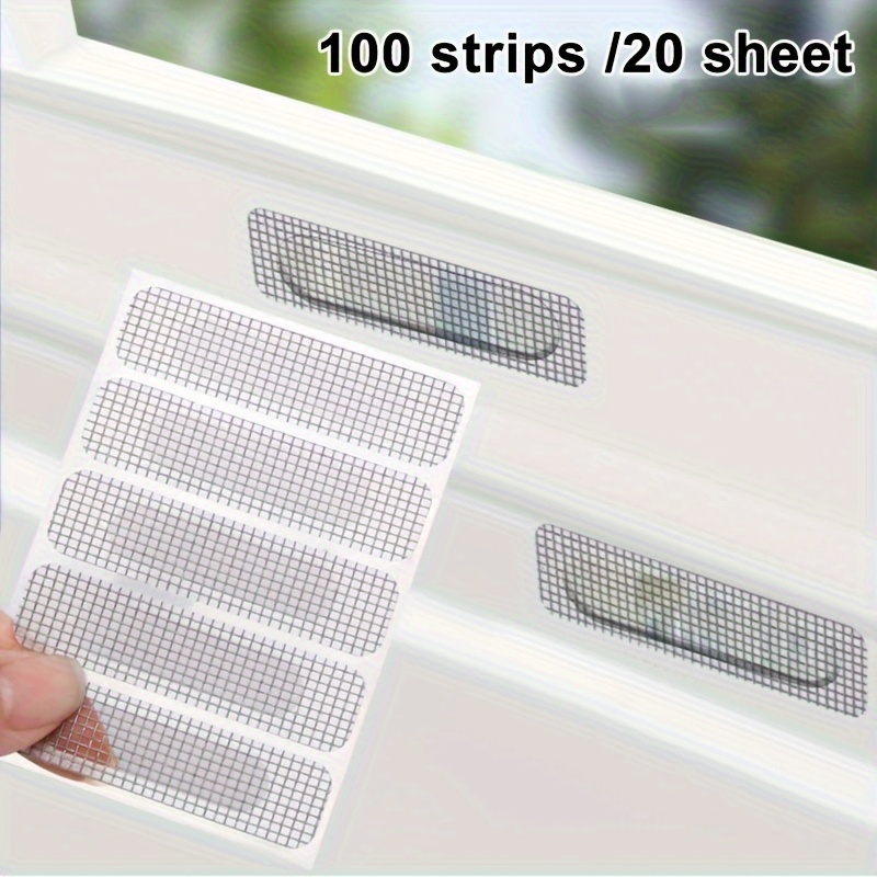 TEMU This 100pcs Window Screen Repair Kit Includes Self-adhesive Tape And Plastic Mesh, Specifically Designed For Repairing Damaged Window Screens.