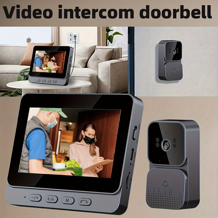 sonnette   fil avec caméra, sonnette   vidéo, équipée dun écran   1080p de 4,3 pouces, fonction dappel vocal bidirectionnel, fonction    ,   de 170°,     réseau   fil requise,   en charge le stockage sur carte sd