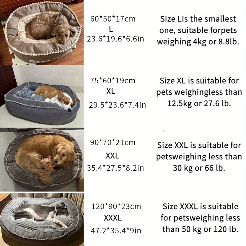 xxxl pet nest mat for medium large dogs detachable washable dog bed with plush   durable gray   easy clean indoor outdoor dog bedding extra large dog bed textured surface removable cover   home   materials   households Product details 3