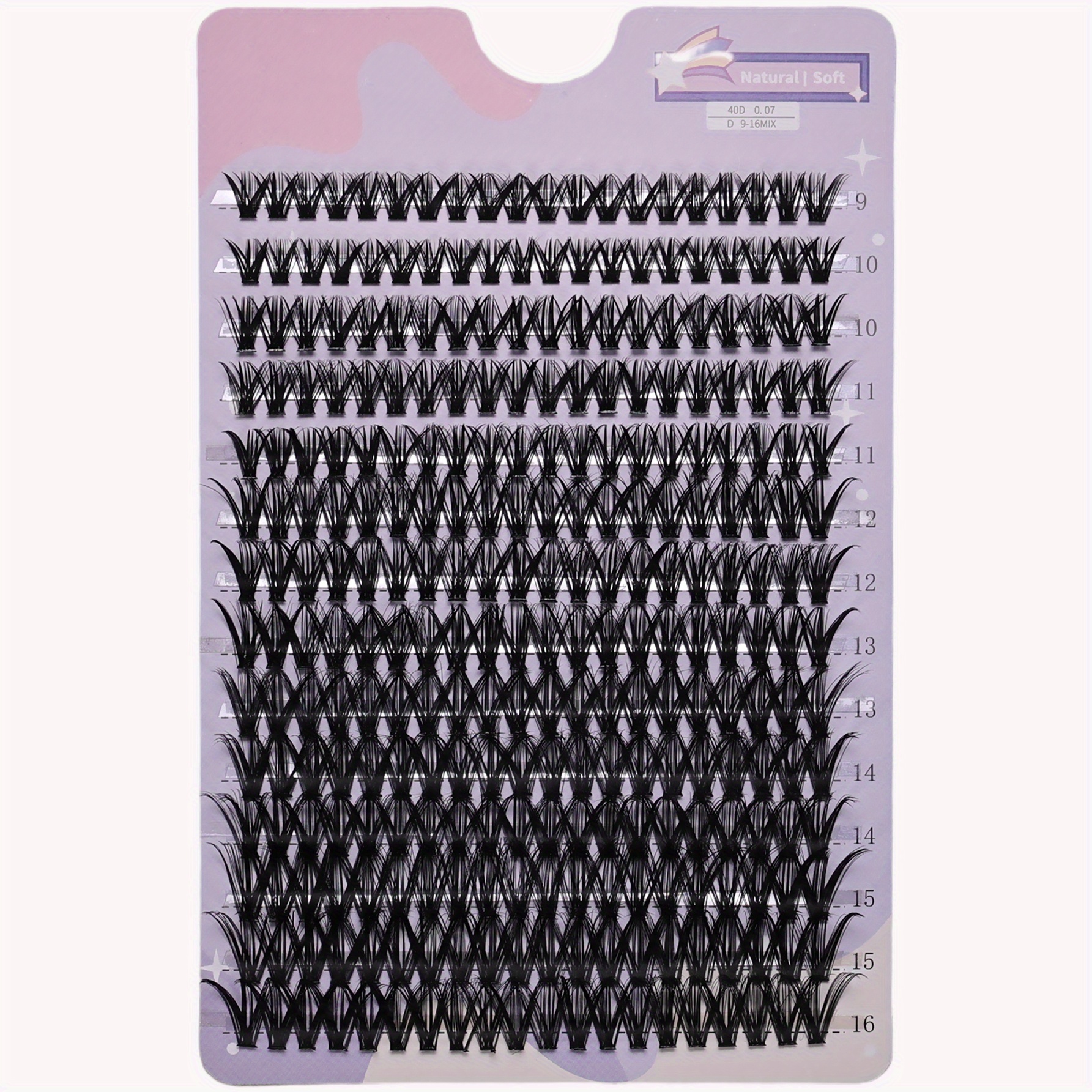 280 Clusters 40d Lashes Cluster 0.07mm D Curling 9-16mm Mix Natural Eyelashes Extension 3d Volume Individual Eyelash Cluster