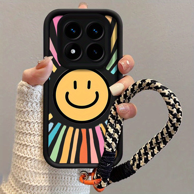 TEMU Fundas de teléfono con expresión adecuadas para Xiaomi, adecuadas para Redmi Note 14 Pro 5G, con cordón adecuada para hombres como para mujeres.