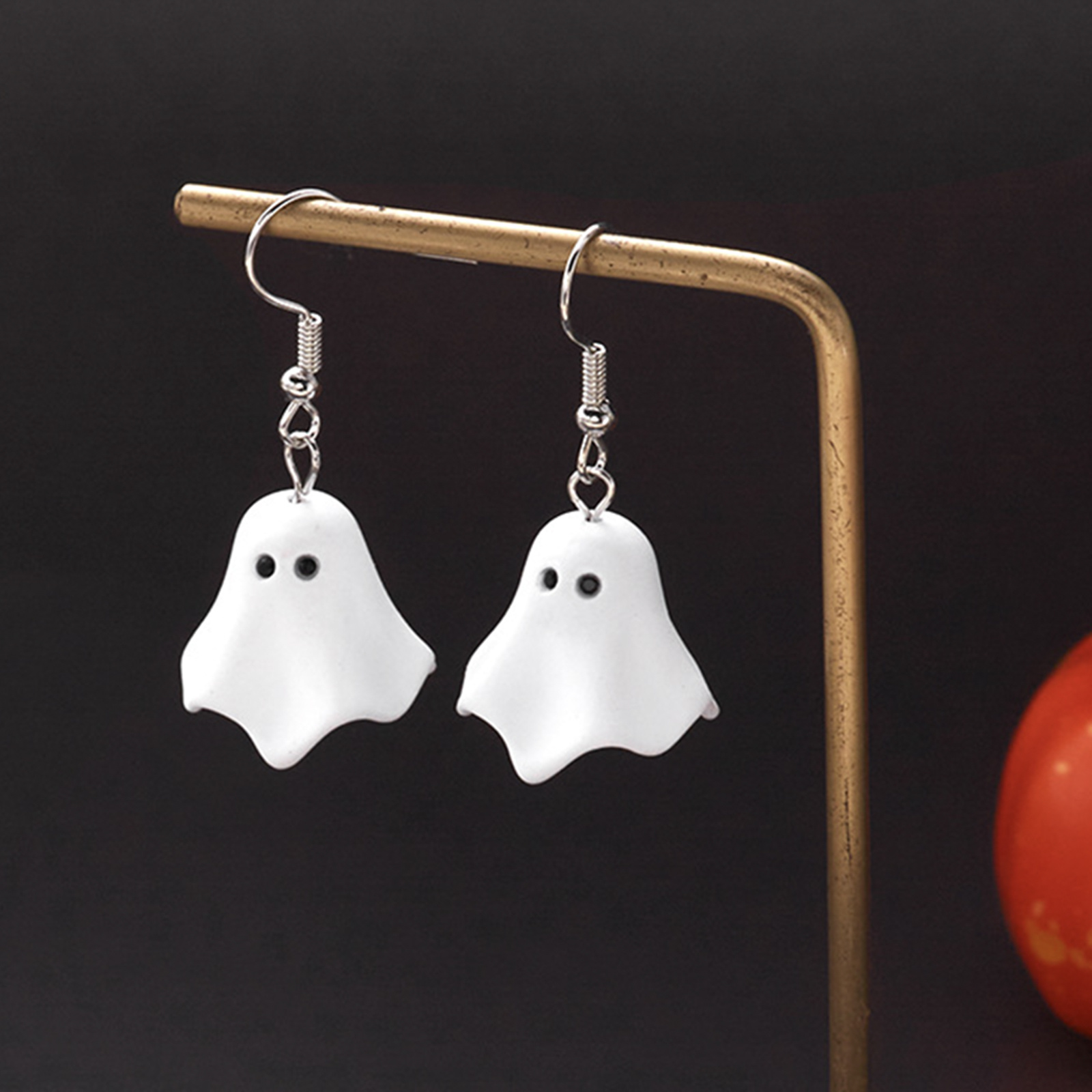 Image of 1 Pair Women's Fashion Earrings, White Earrings, Cartoon , Halloween Series, Suitable For Parties, Festivals, And Gatherings