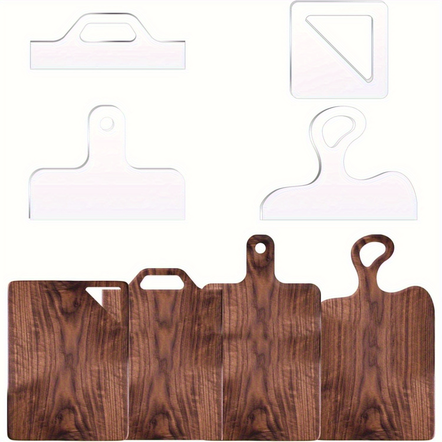 TEMU 4pcs Acrylic Router Template Set - Angle Curve Drawing Templates With Arc And Curve Cutting Guides, Precision Kitchen Woodworking Tools Diy