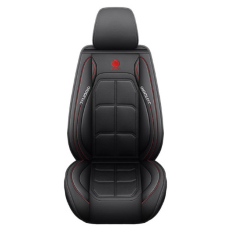 TEMU Full Coverage Car Seat Cover Set, Faux Leather Material With Contrast Piping, Multiple Colors Available For Use, Front Seat Protector