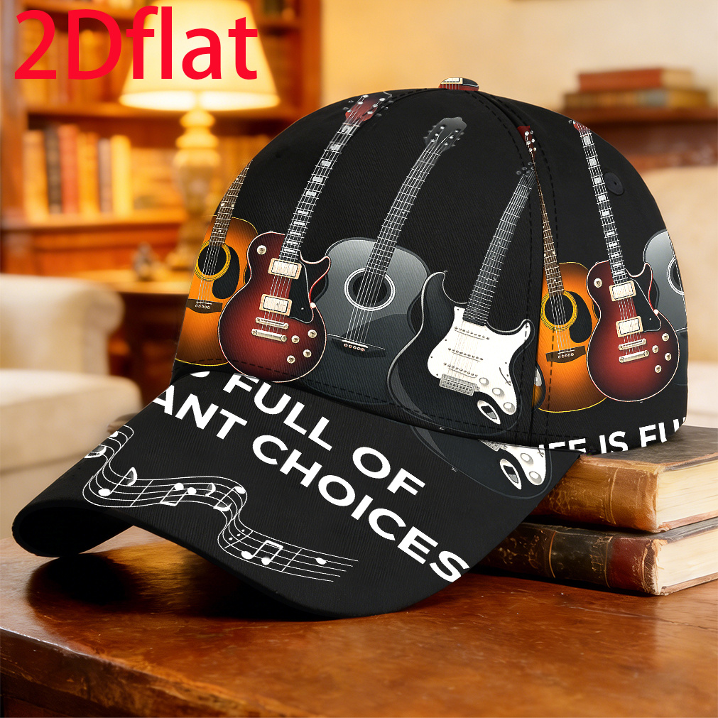 TEMU 1pc 2d Flat Guitar Humorous Slogan Poster Baseball Fishing Vacation Packable Sports Breathable Casual Sports Events Birthday Gift Trendy Curved