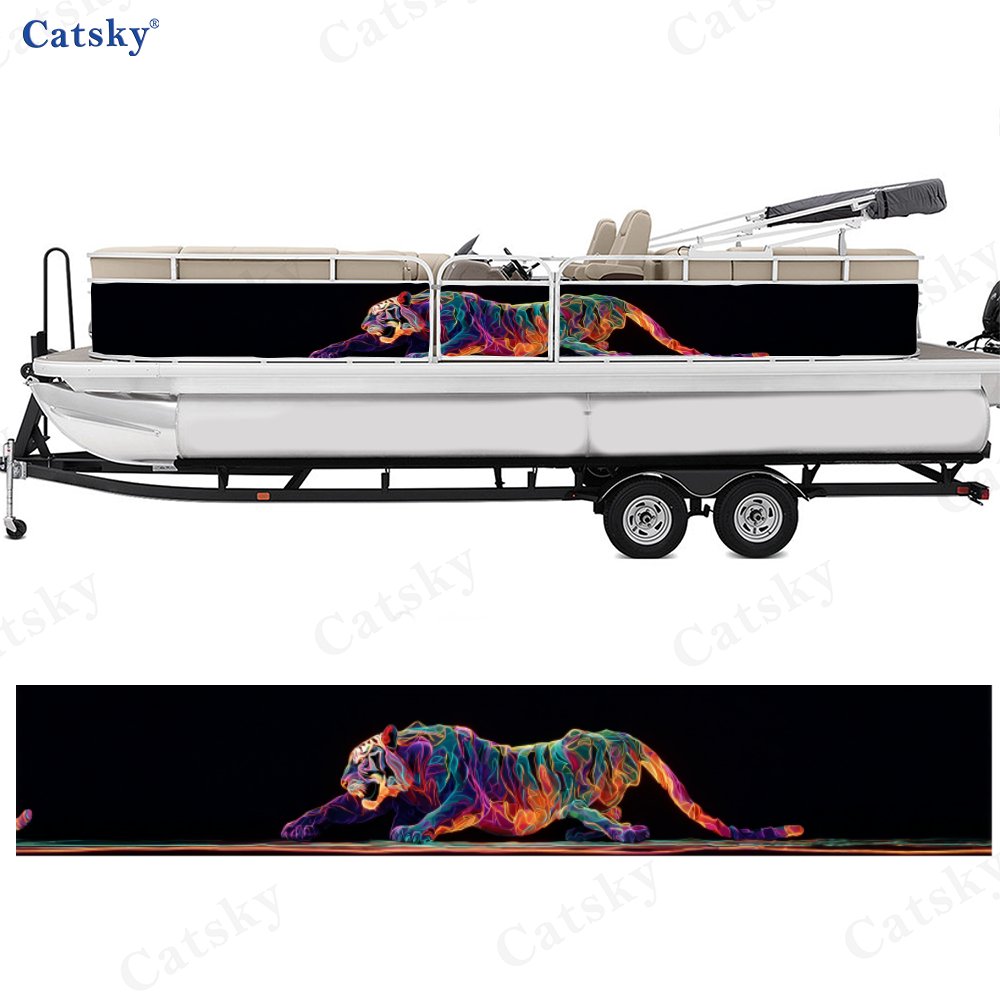Neon Tiger Boat Hull Decal for Yacht Decoration