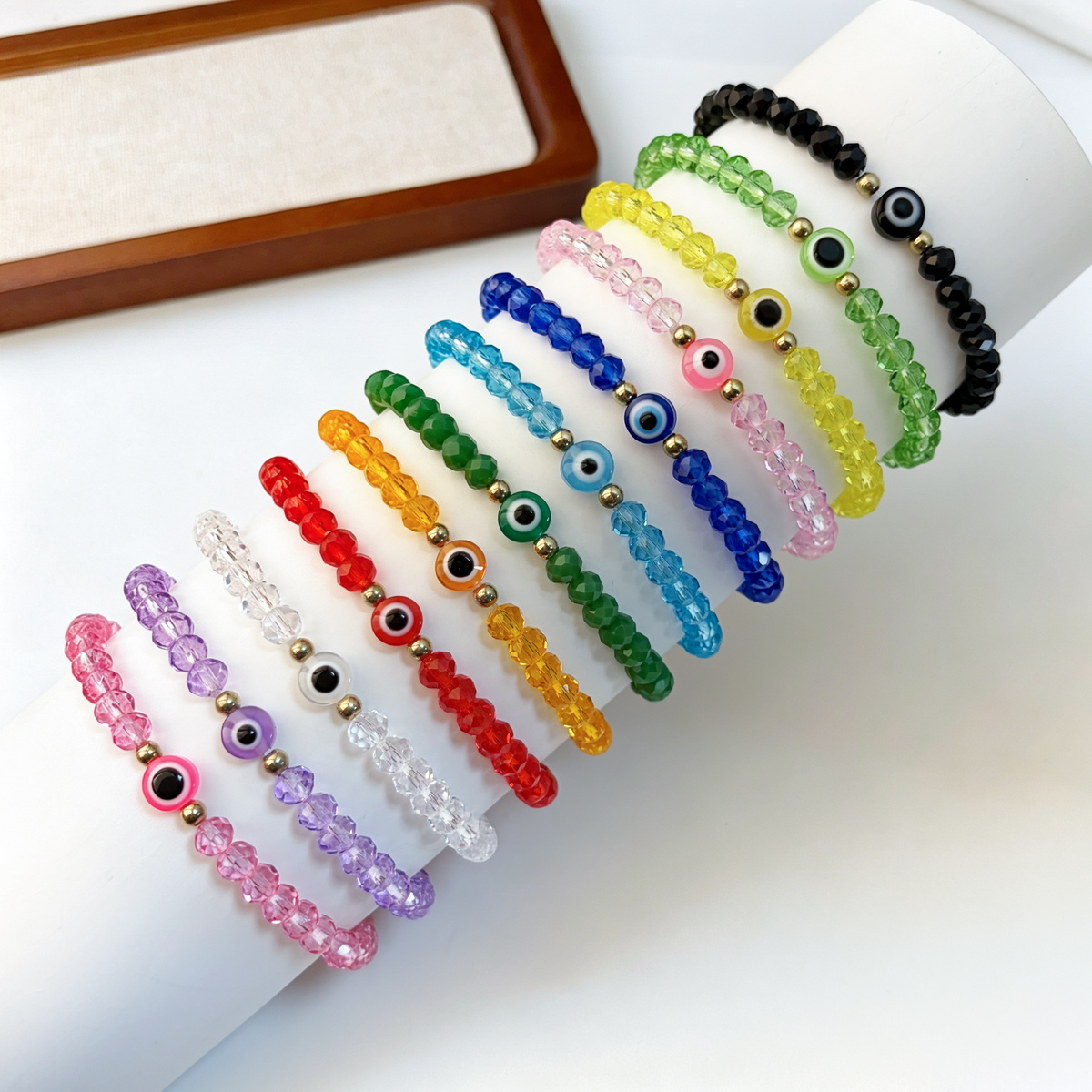 12pcs Fashion Easy Macaron Rainbow Bracelet Set