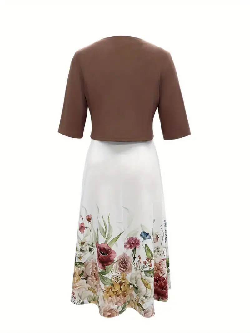 elegant floral print dress with ruched bust and off the shoulder sleeves casual yet sophisticated style for spring summer casual elegant attire floral print dress ruched detailing floral print dress Product details 19