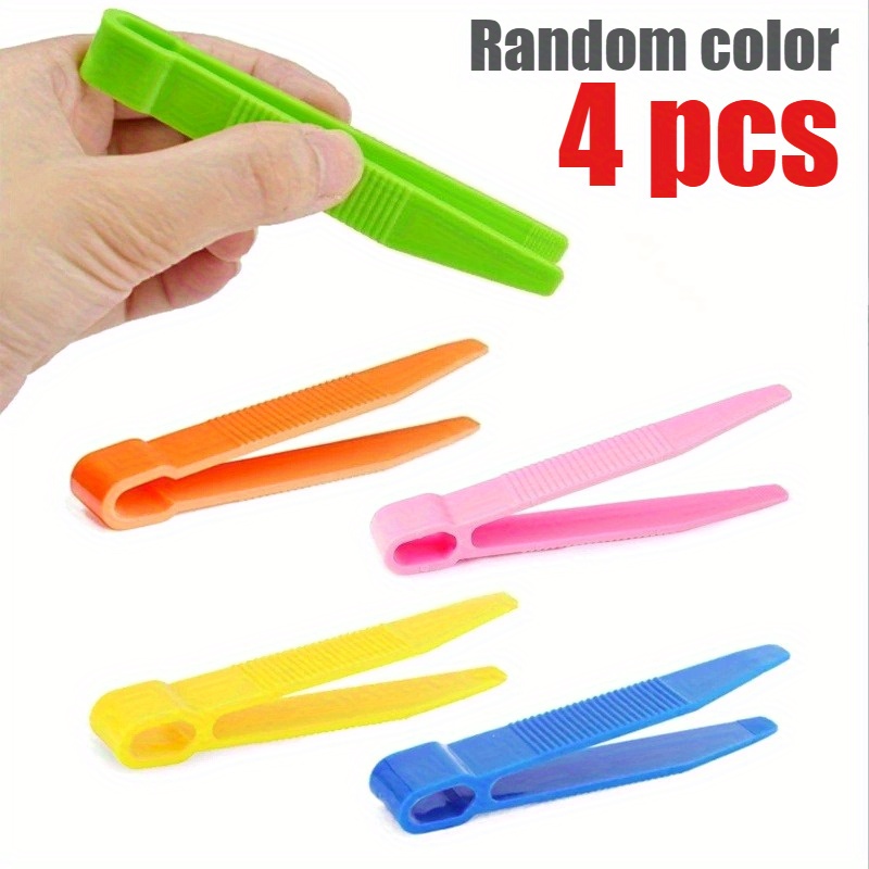 [4pcs Educational Tweezers] 4pcs Durable Plastic Educational Tweezers Set | Fine Motor , Tools For Plant And Insect Study, Assorted Colors