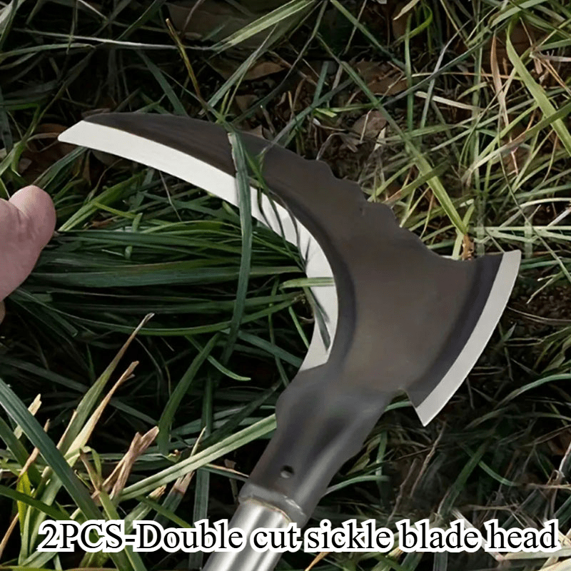 2件装高锰钢镰刀头 - 双刃，农业、草坪护理及修剪专用，牢固贴合 商品详情 6